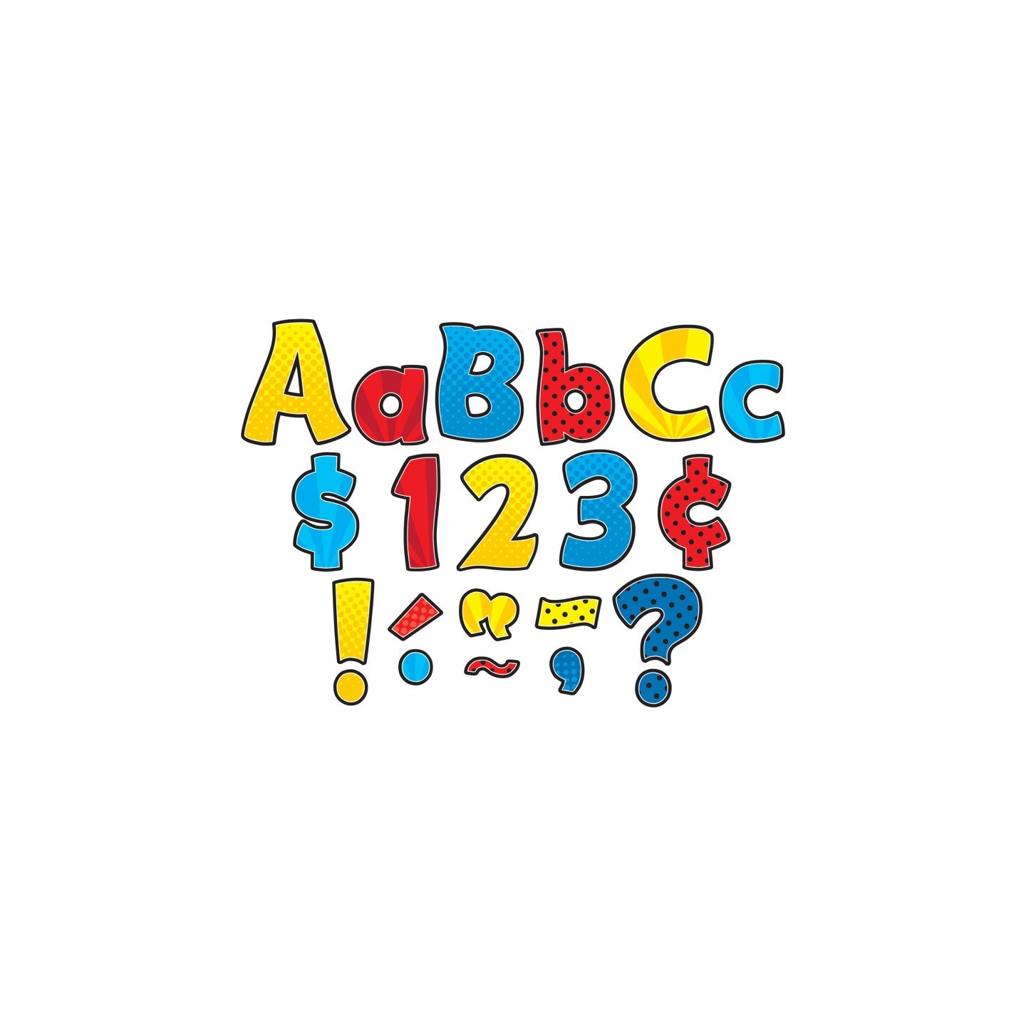 Teacher Created Resources® Superhero Funtastic 4" Letters Combo Pack, 208 Pieces
