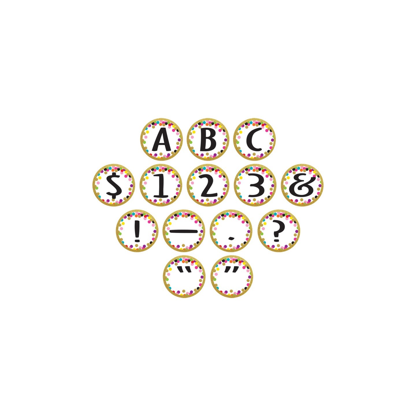 Teacher Created Resources® Confetti Circle Letters, 216 Pieces