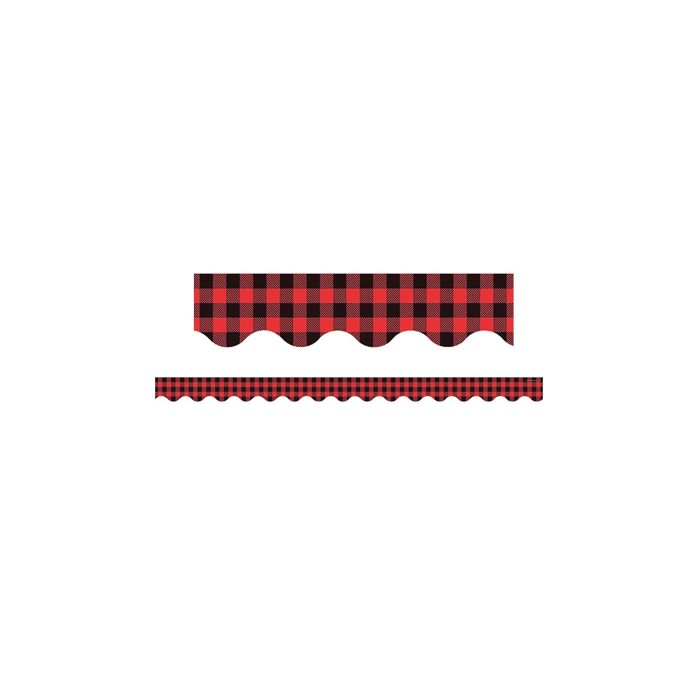 Teacher Created Resources® Red and Black Gingham Scalloped Border Trim, 35 Feet
