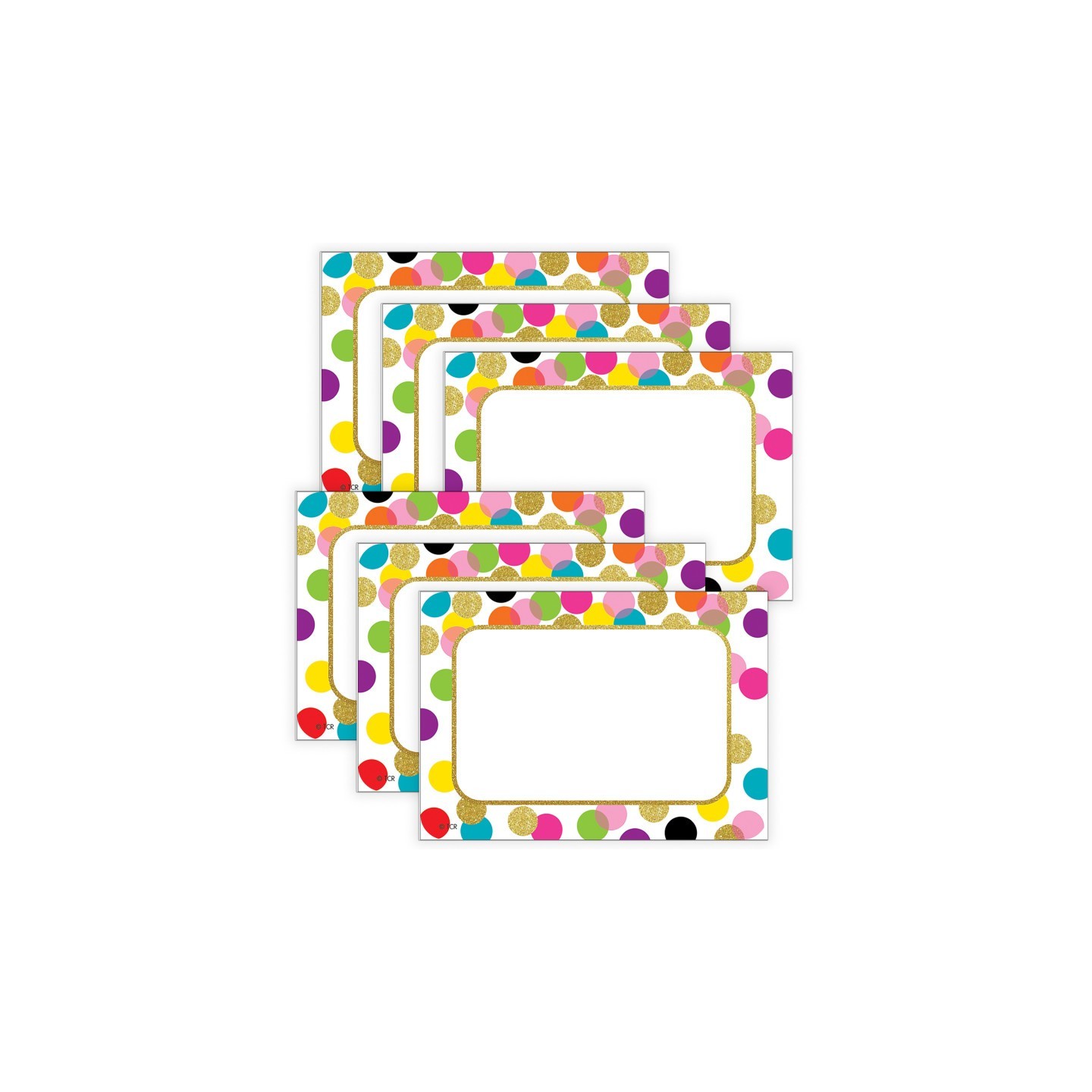 Teacher Created Resources® Confetti Name Tags/Labels, 36 Per Pack, 6 Packs