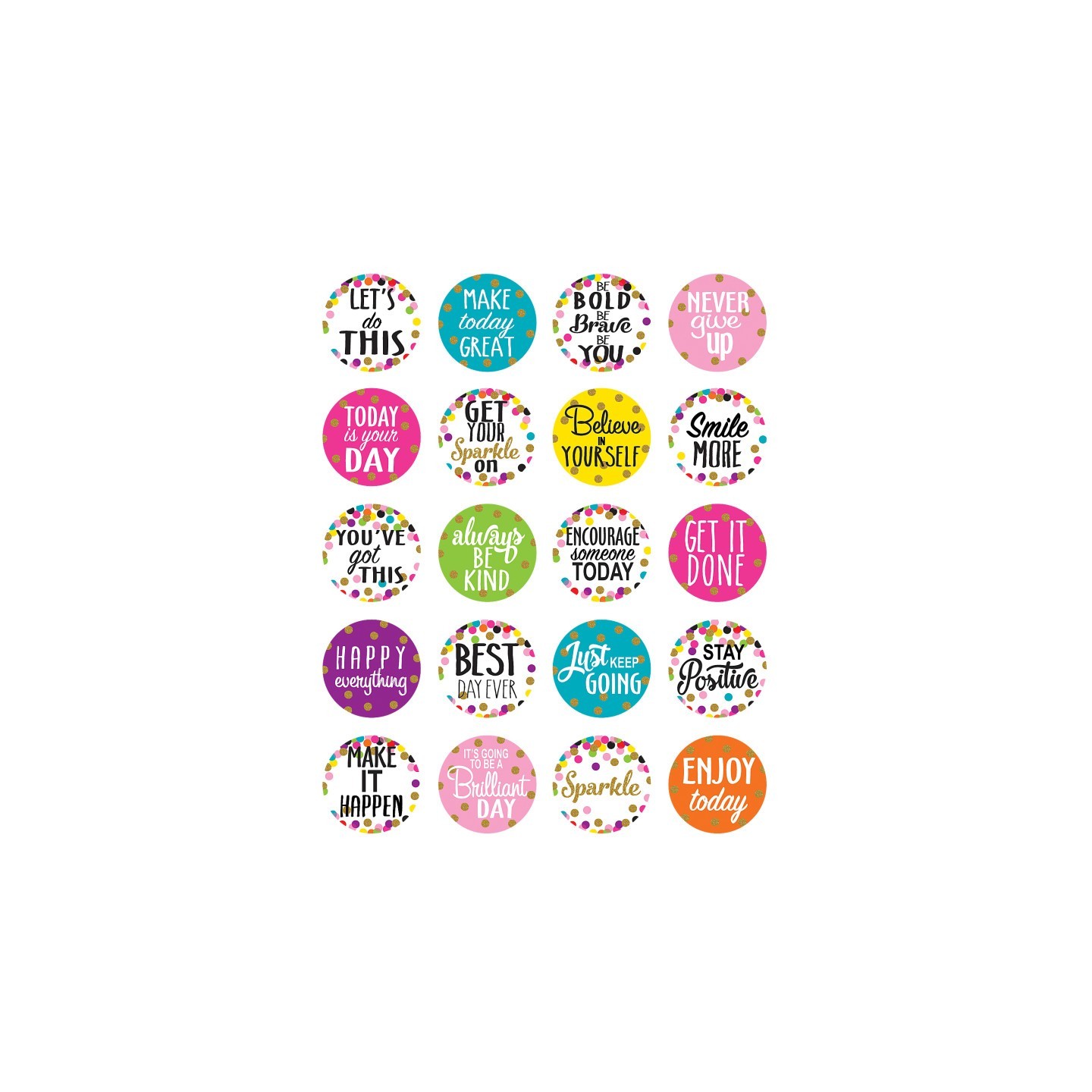 Teacher Created Resources® Confetti Words to Inspire Stickers, Pack of 120