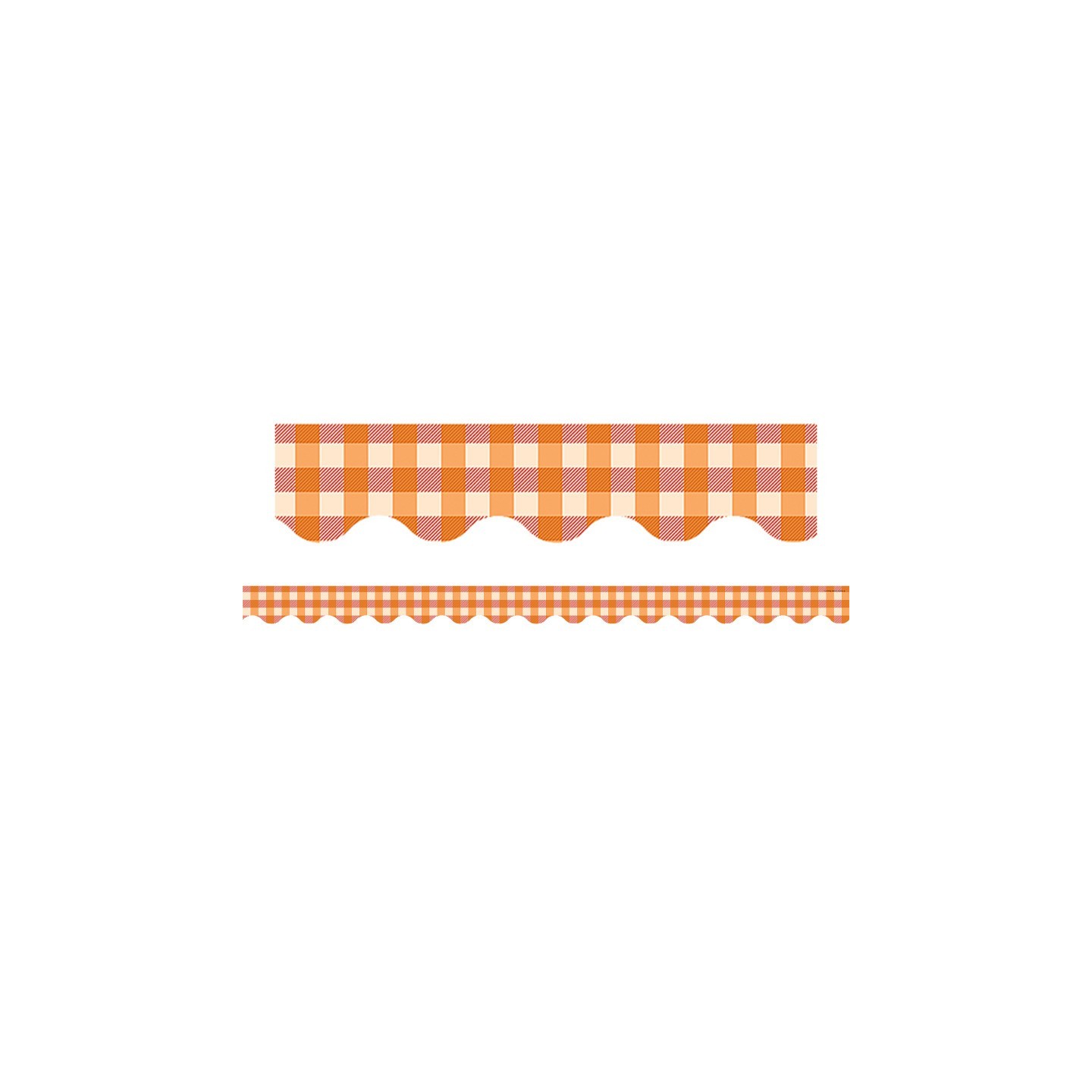 Teacher Created Resources® Orange Gingham Scalloped Border Trim, 35 Feet