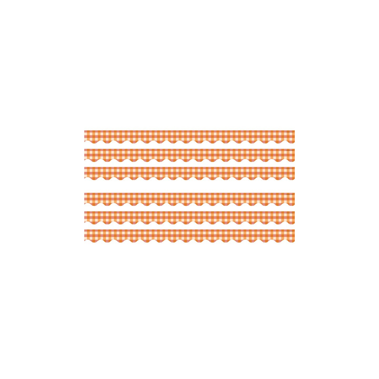 Teacher Created Resources® Orange Gingham Scalloped Border Trim, 35 Feet Per Pack, 6 Packs