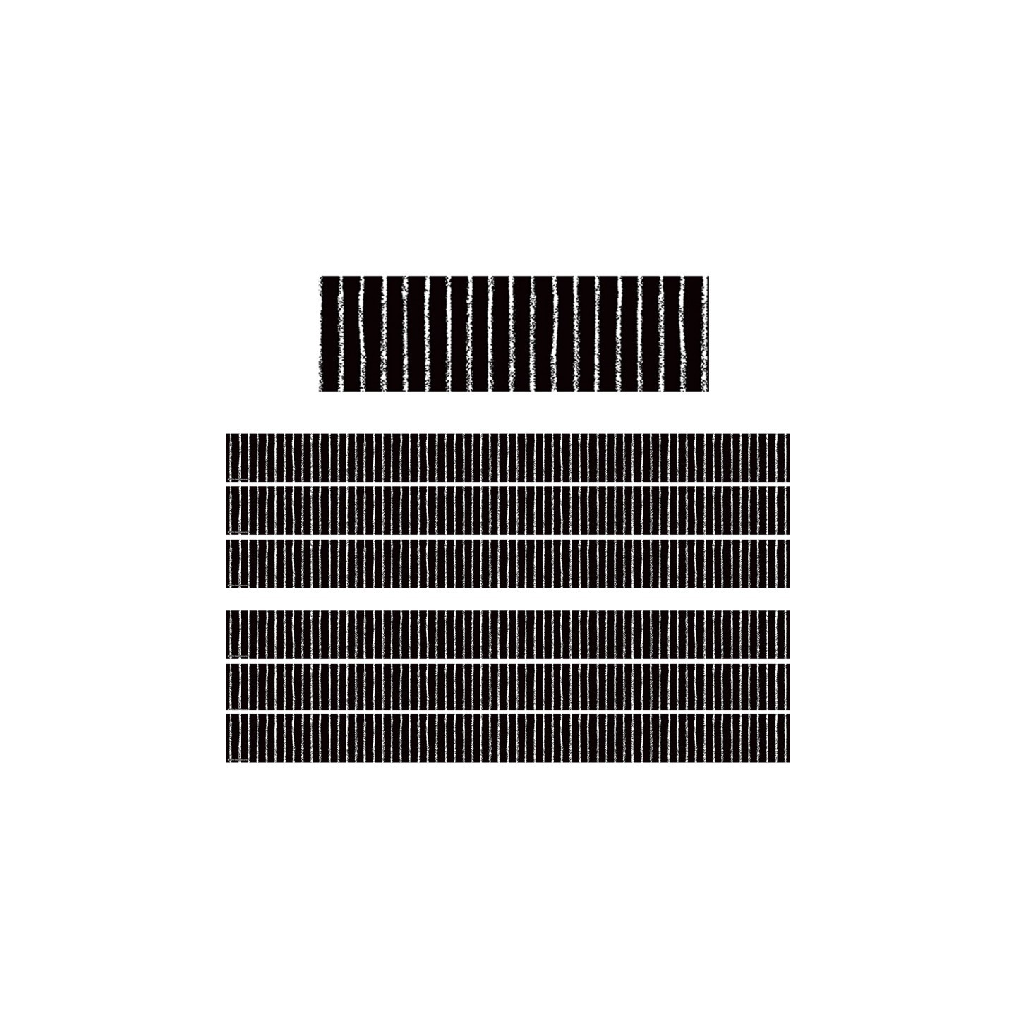 Teacher Created Resources® Black With White Pinstripes Straight Border Trim, 35 Feet Per Pack, 6 Packs