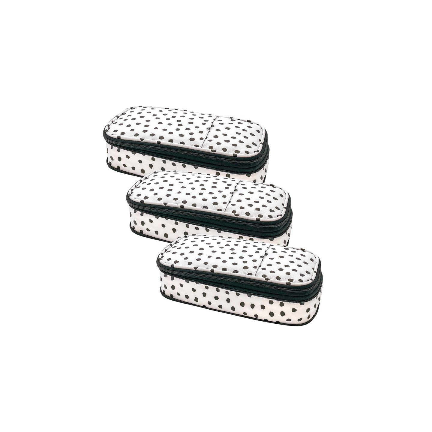Teacher Created Resources® Black Painted Dots on White Pencil Case, Pack of 3