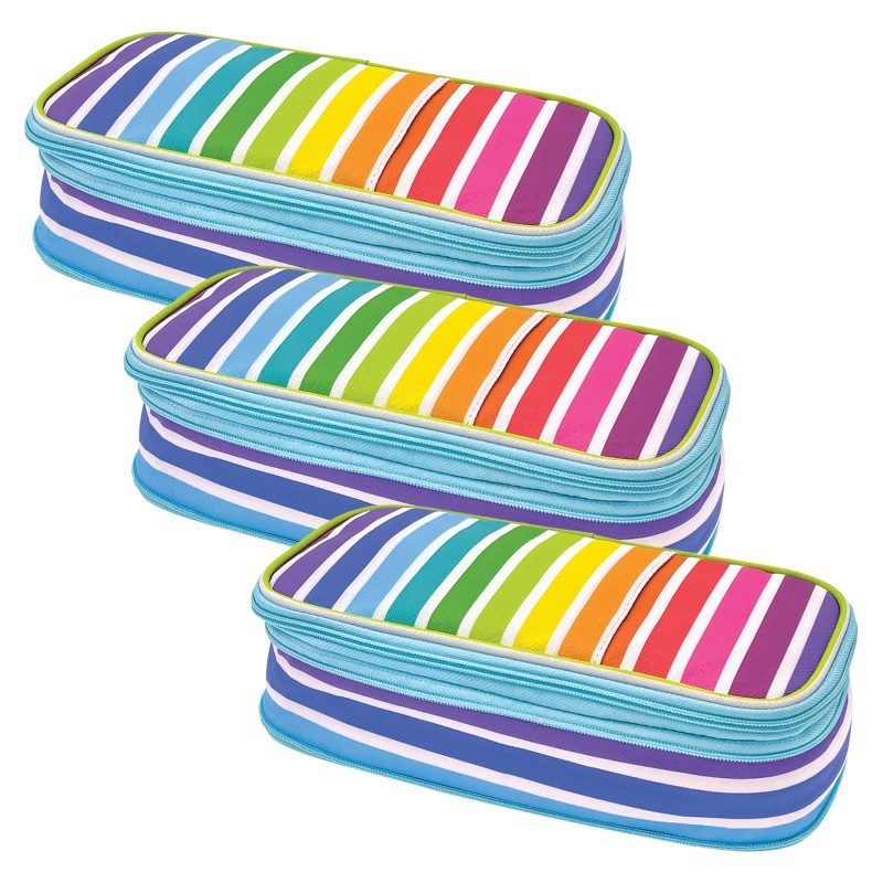 Teacher Created Resources® Colorful Stripes Pencil Case, Pack of 3