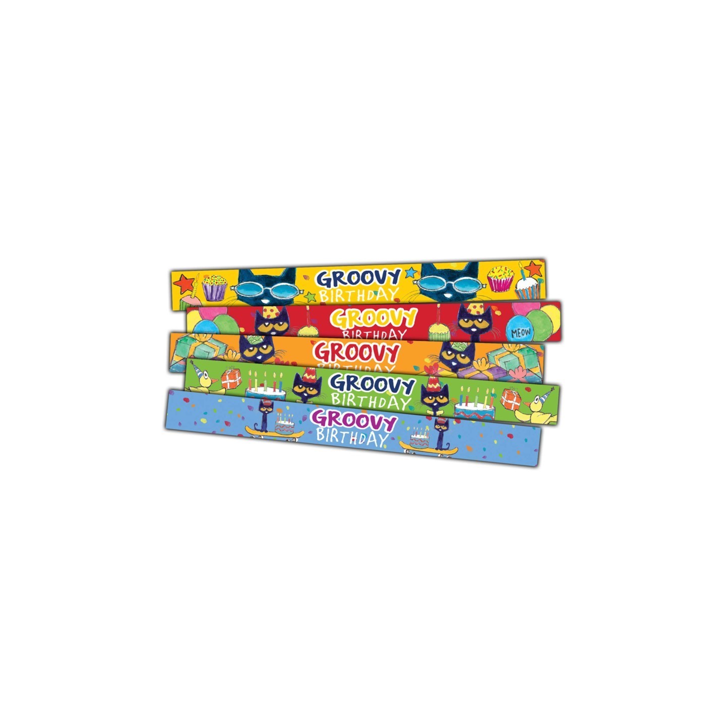 Edupress™ Pete the Cat® Groovy Birthday Slap Bracelets, Pack of 10