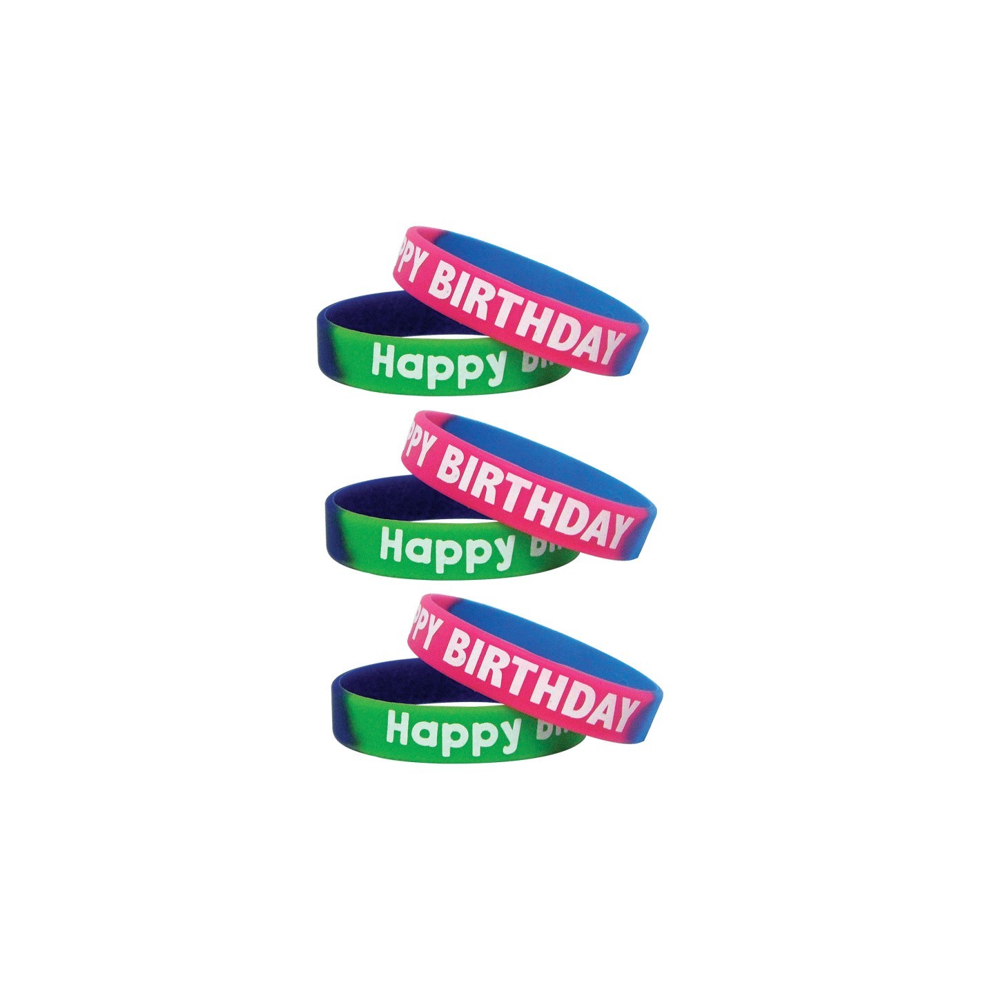 Teacher Created Resources® Fancy Happy Birthday Two-Toned Wristband Pack, 10 Per Pack, 3 Packs