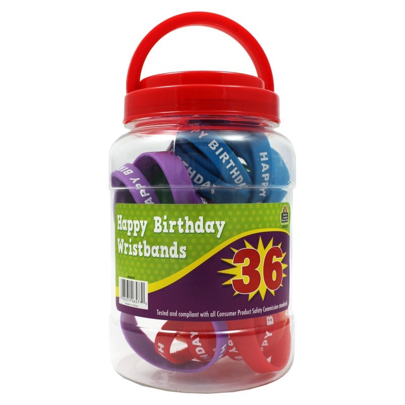 Teacher Created Resources® Happy Birthday Wristband, Pack of 36