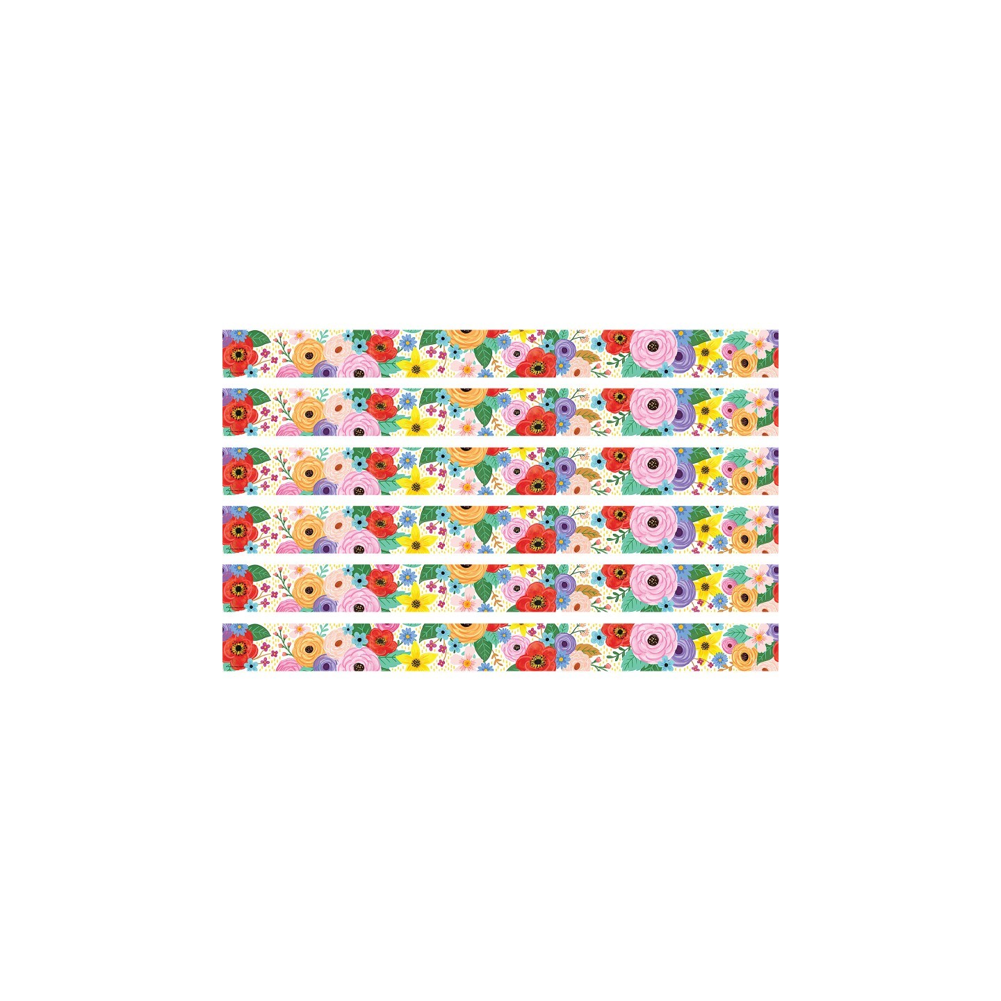 Teacher Created Resources® Wildflowers Straight Border Trim, 35 Feet Per Pack, 6 Packs
