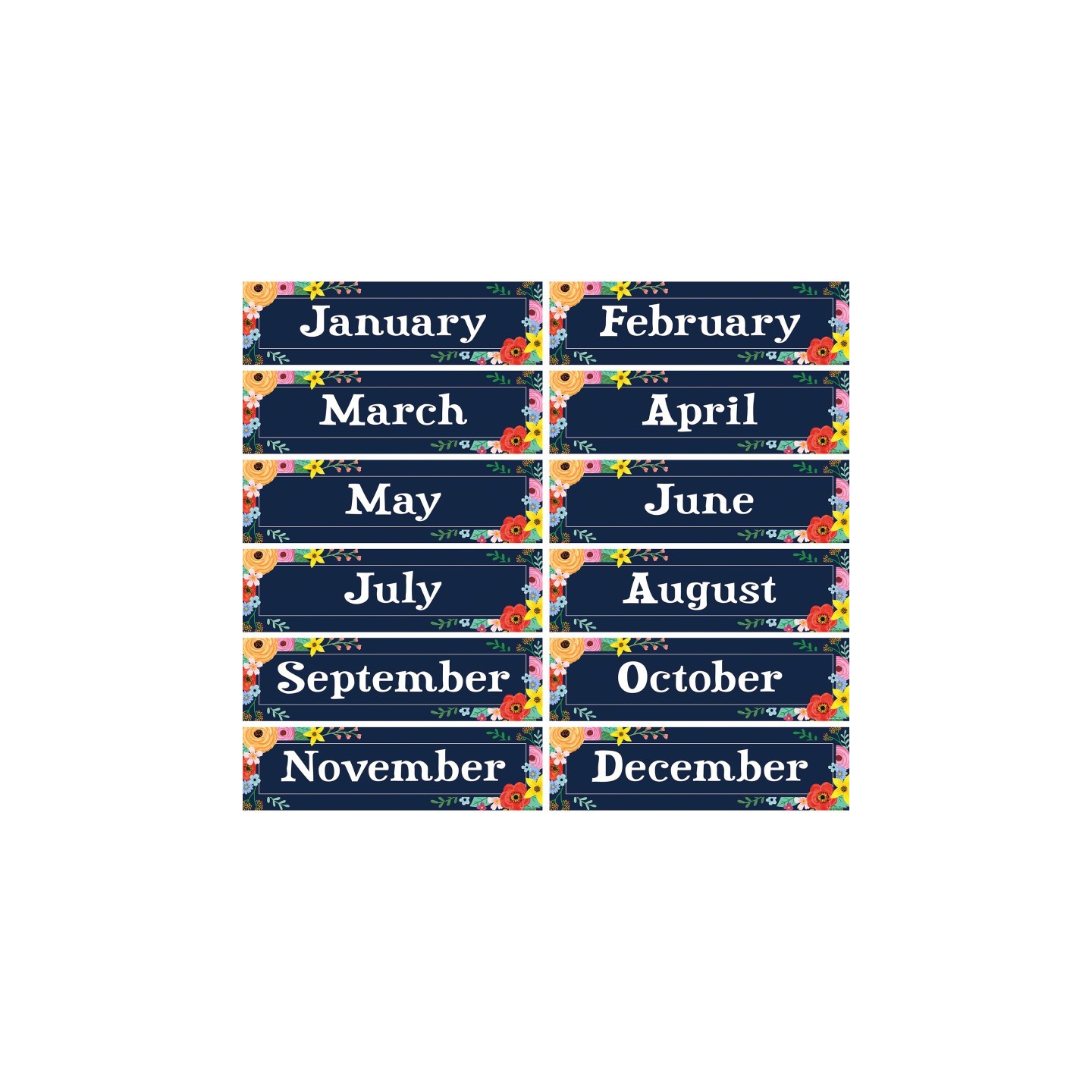 Teacher Created Resources® Wildflowers Monthly Headliners, Pack of 12