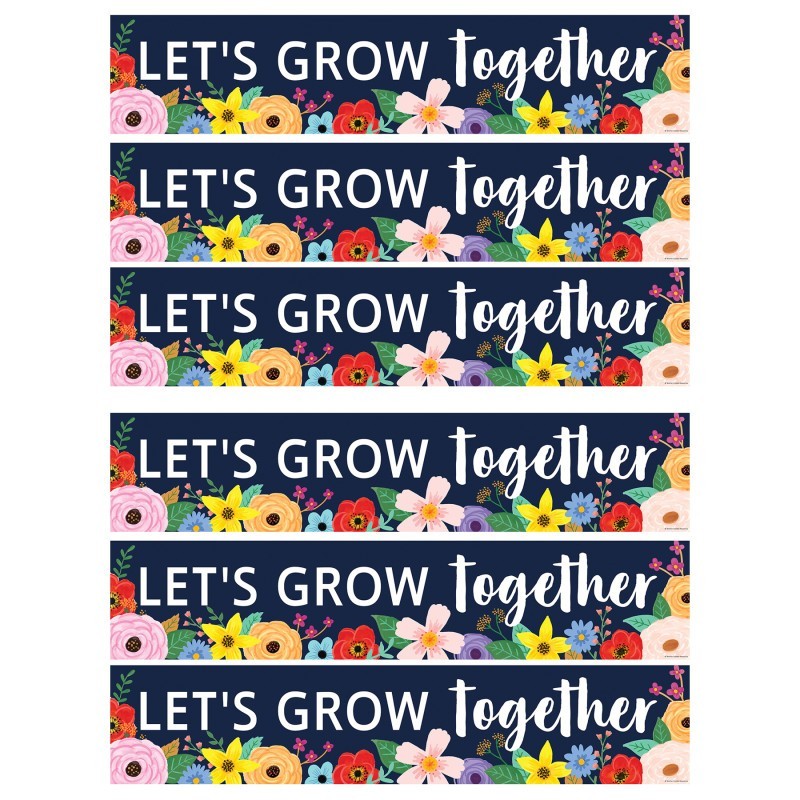 Teacher Created Resources® Wildflowers Let's Grow Together Banner, 8" x 39", Pack of 6
