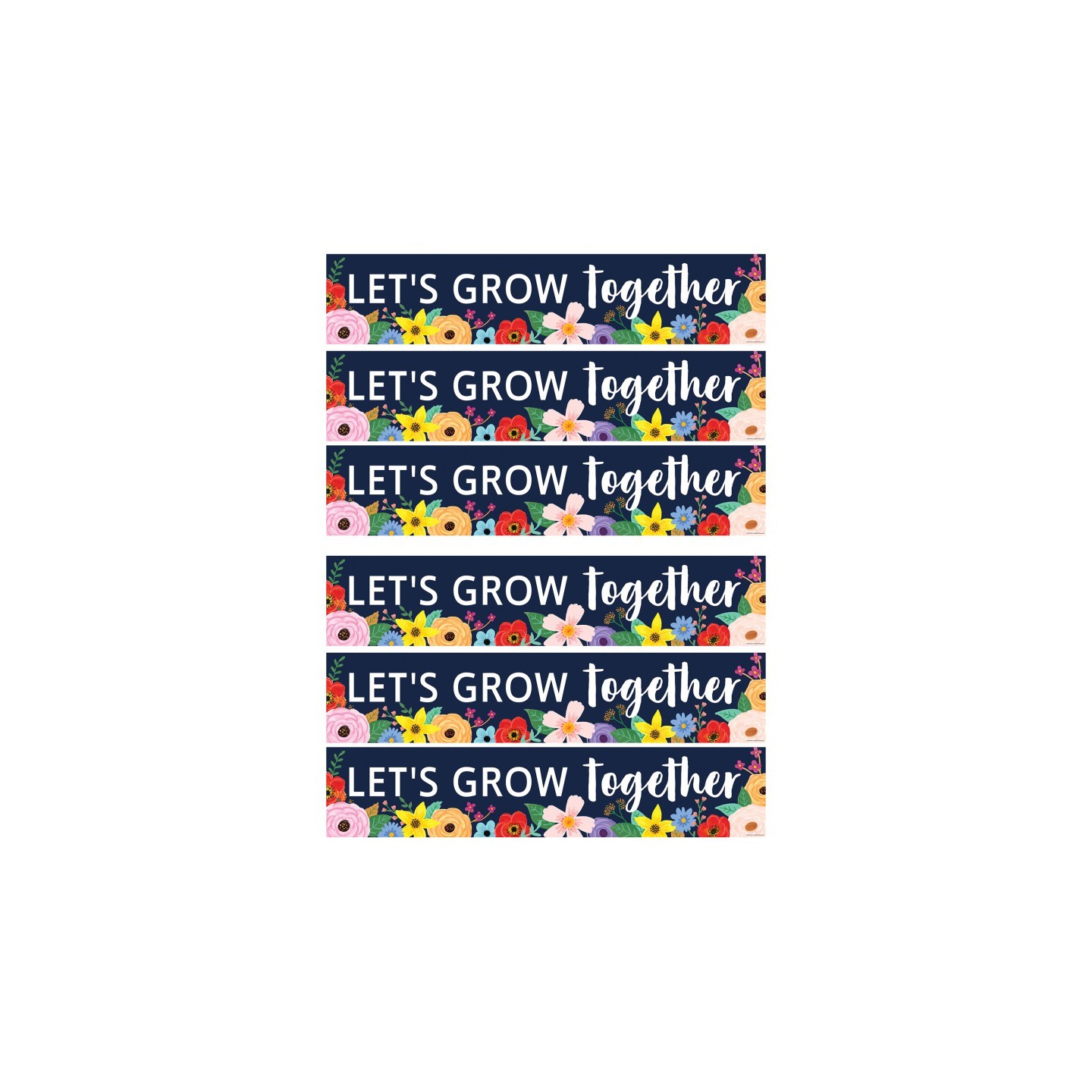 Teacher Created Resources® Wildflowers Let's Grow Together Banner, 8" x 39", Pack of 6