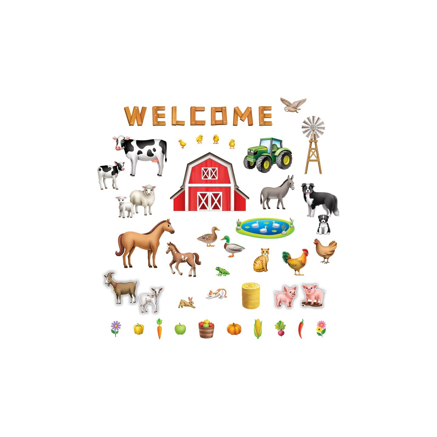 Teacher Created Resources® The Farm Bulletin Board Set, 53 Pieces