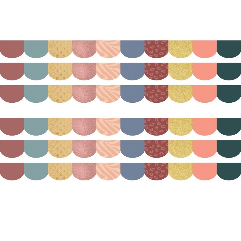 Teacher Created Resources® Wonderfully Wild Scalloped Die-Cut Border Trim, 35 Feet Per Pack, 6 Packs
