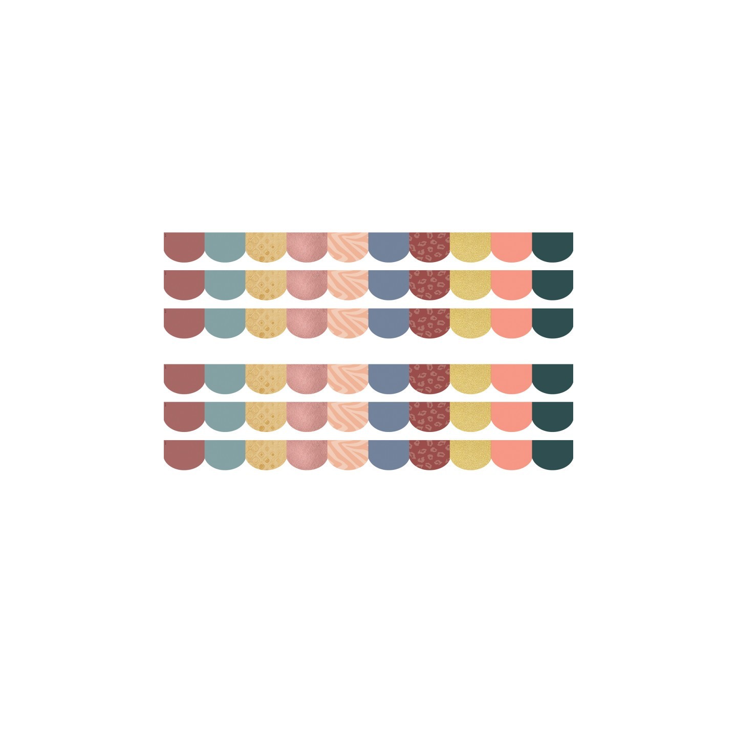 Teacher Created Resources® Wonderfully Wild Scalloped Die-Cut Border Trim, 35 Feet Per Pack, 6 Packs