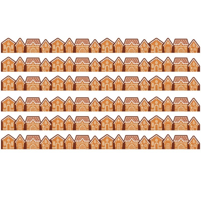Teacher Created Resources® Gingerbread Houses Die-Cut Border Trim, 35 Feet Per Pack, 6 Packs