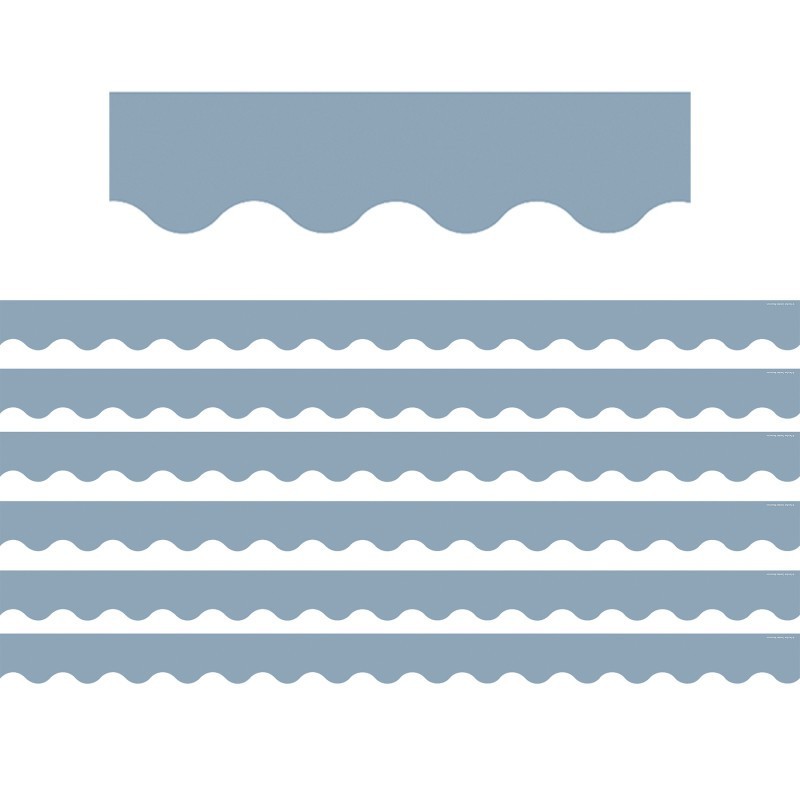 Teacher Created Resources® Cottage Blue Scalloped Border Trim, 35 Feet Per Pack, 6 Packs