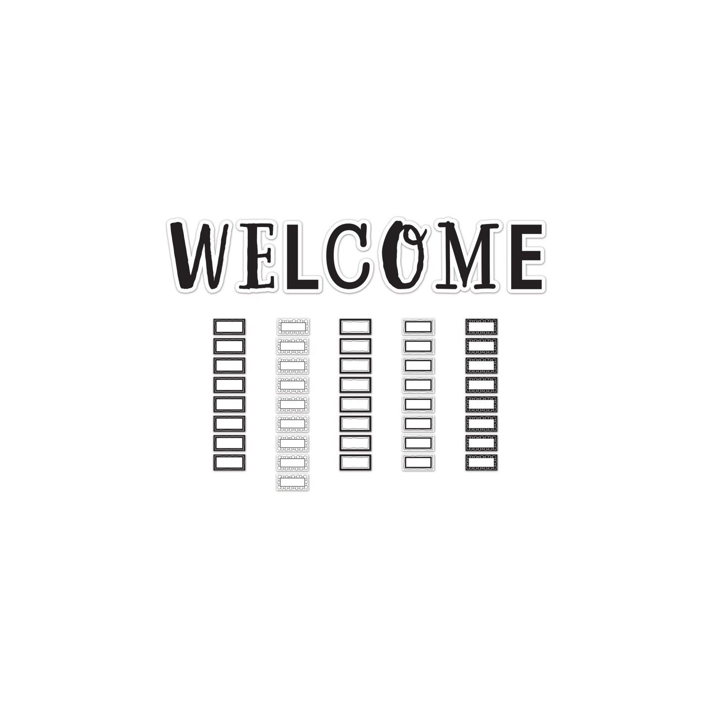 Teacher Created Resources® Black and White Welcome Bulletin Board Set, 49 Pieces
