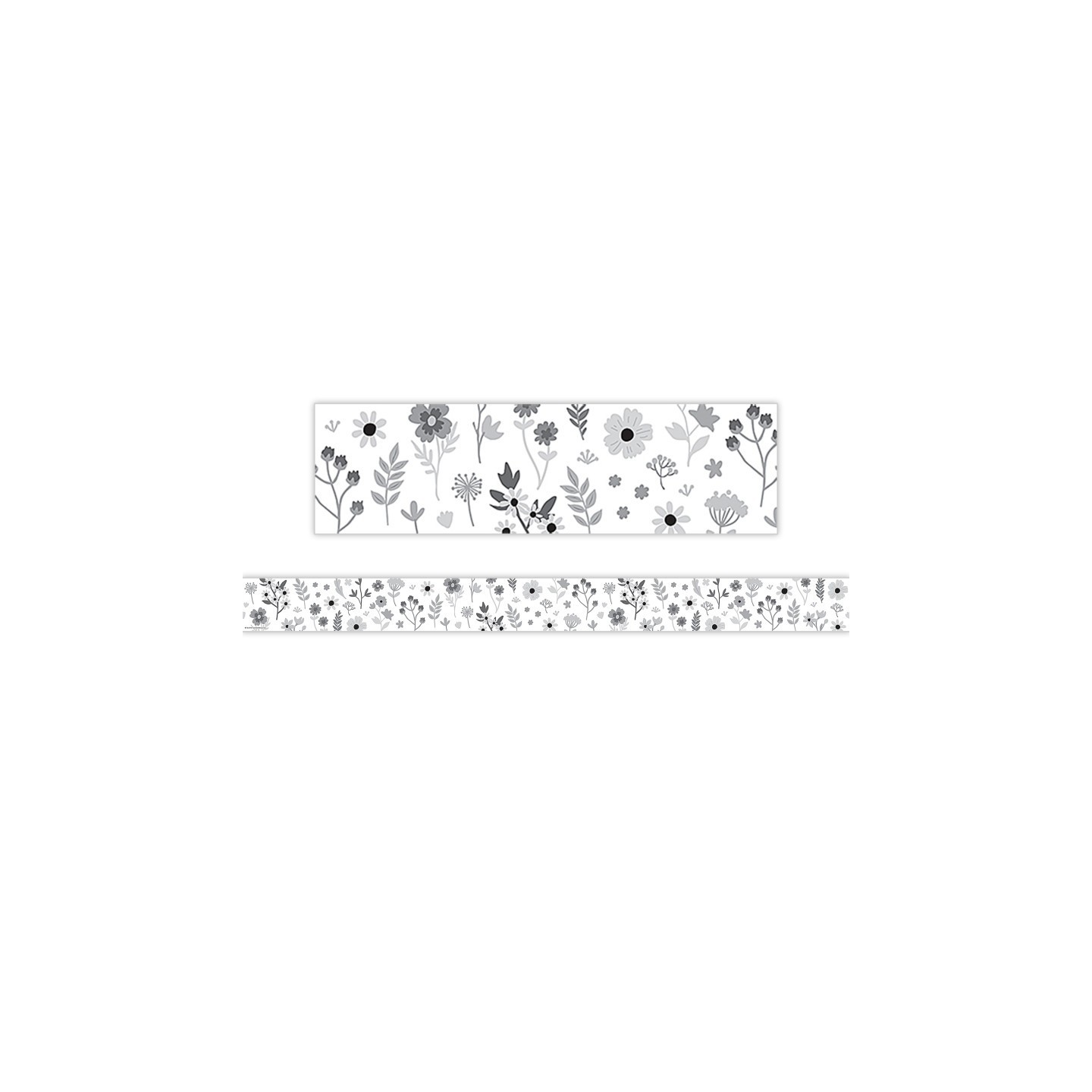 Teacher Created Resources® Black and White Floral Straight Border Trim, 35 Feet