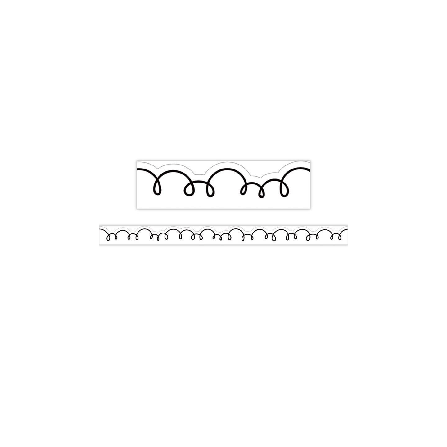 Teacher Created Resources® White with Black Squiggles Die-Cut Border Trim, 35 Feet
