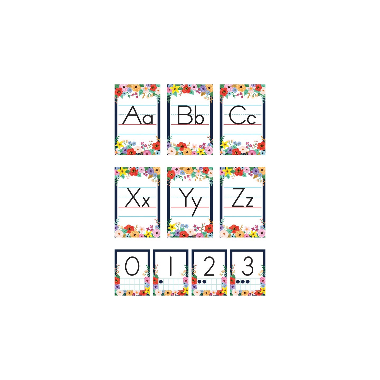 Teacher Created Resources® Wildflowers Alphabet Bulletin Board Set, 37 Pieces