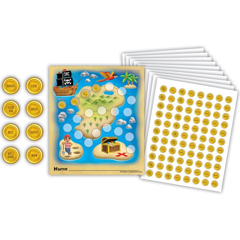 Teacher Created Resources® Treasure Hunt Reward Trackers with Stickers