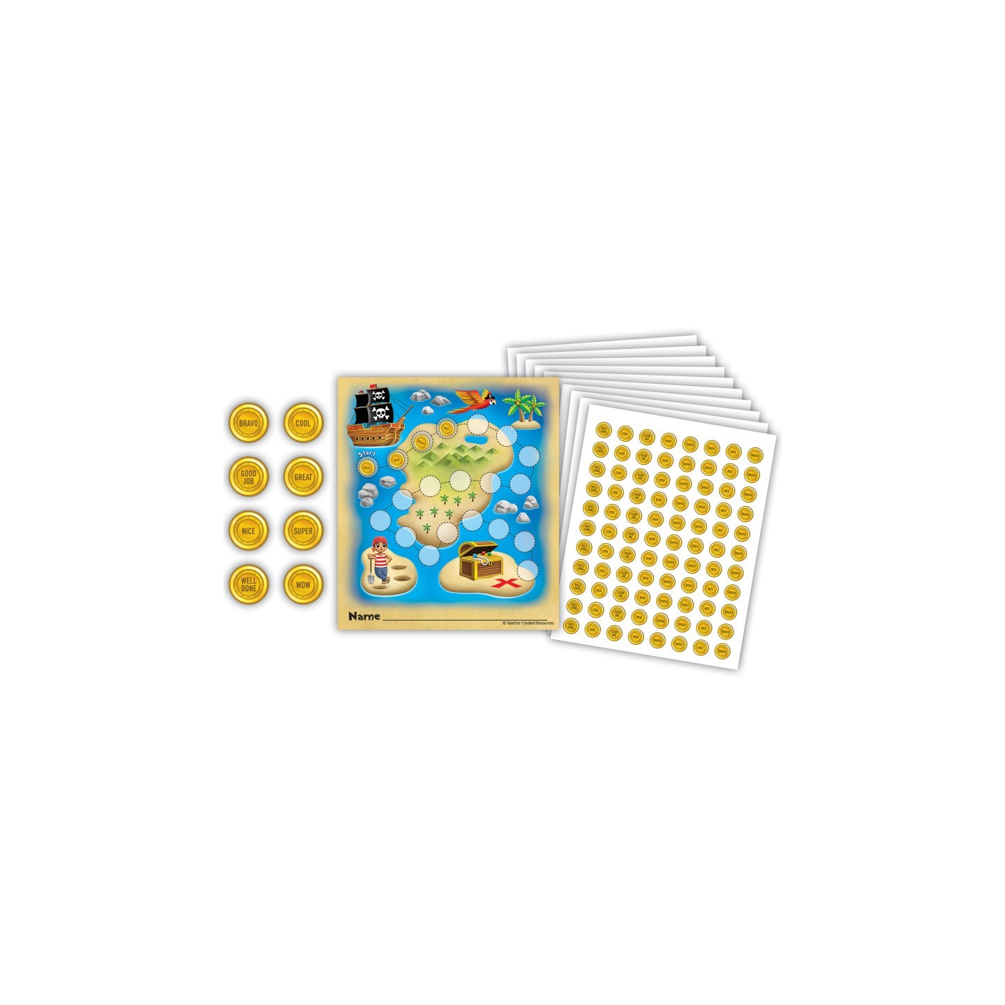 Teacher Created Resources® Treasure Hunt Reward Trackers with Stickers