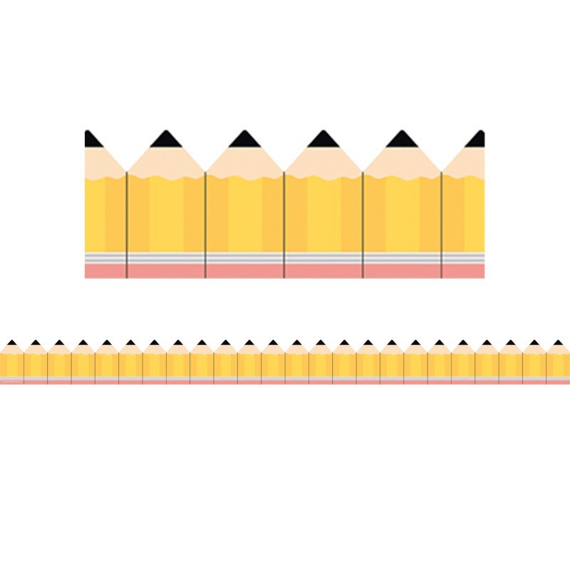 Teacher Created Resources® Yellow Pencils Die-Cut Decorative Border Trim, 35 ft