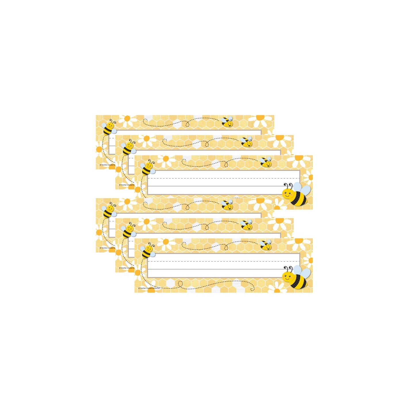 Teacher Created Resources® Buzzing Bees Flat Name Plates, 36 Per Pack, 6 Packs