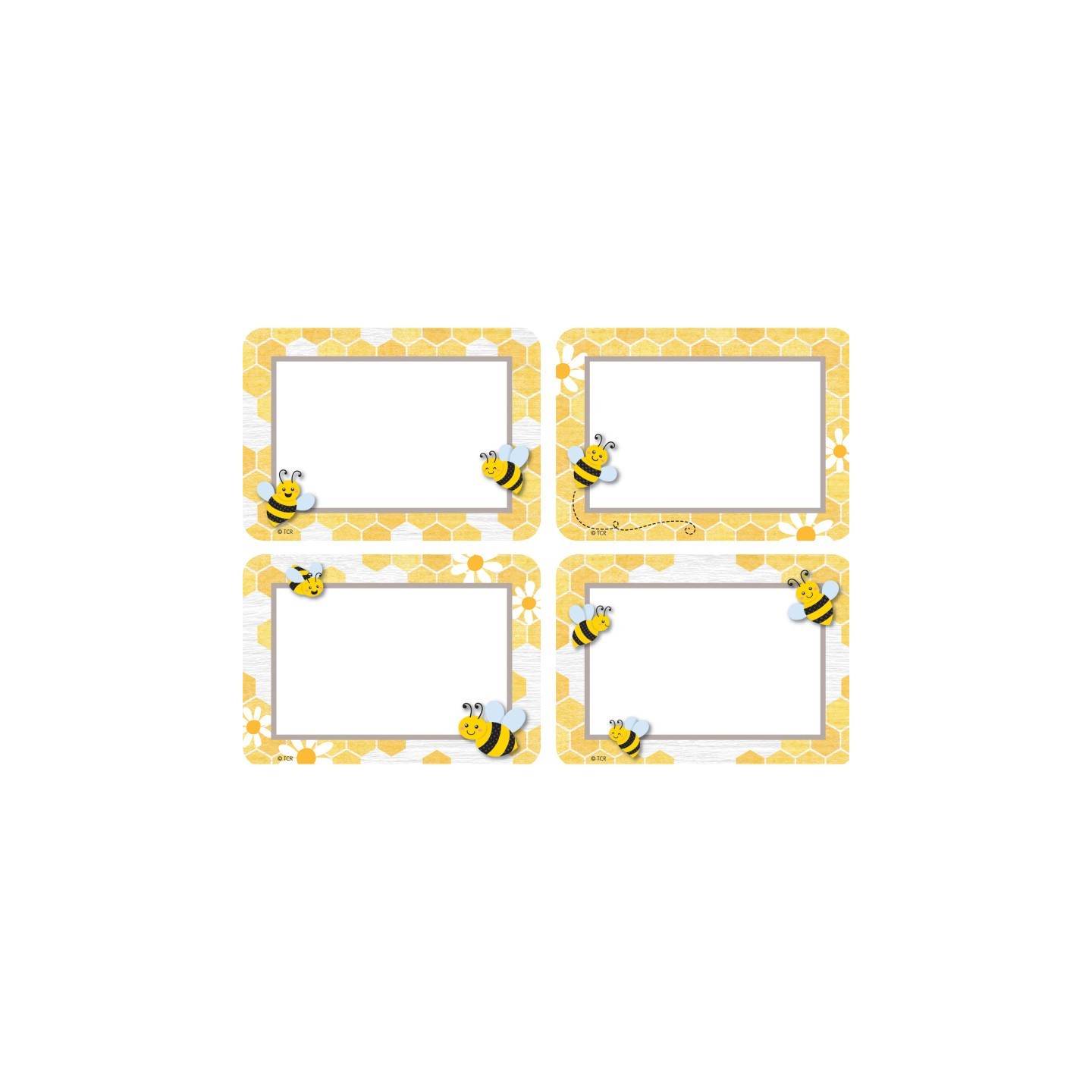 Teacher Created Resources® Buzzing Bees Name Tags/Labels - Multi-Pack, 3-1/2" x 2-1/2", Pack of 36