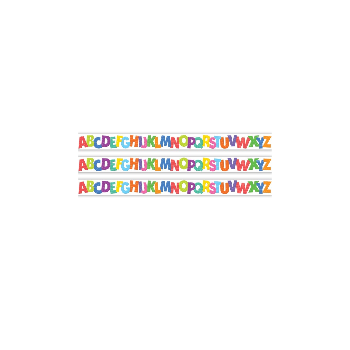 Teacher Created Resources® Colorful Alphabet Die-Cut Border Trim, 35 Feet Per Pack, 3 Packs