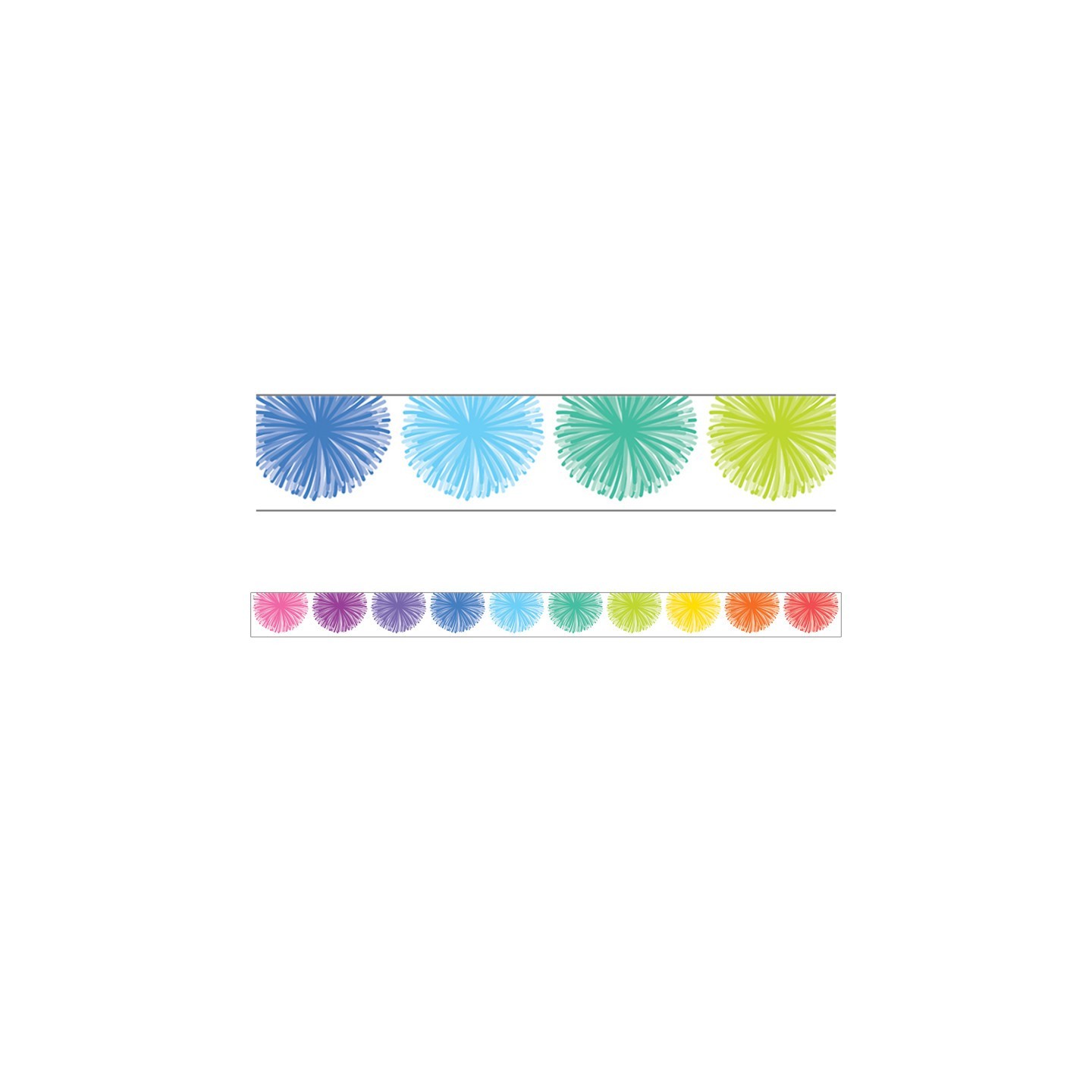 Teacher Created Resources® Colorful Poms Scalloped Die-Cut Border Trim, 35 Feet