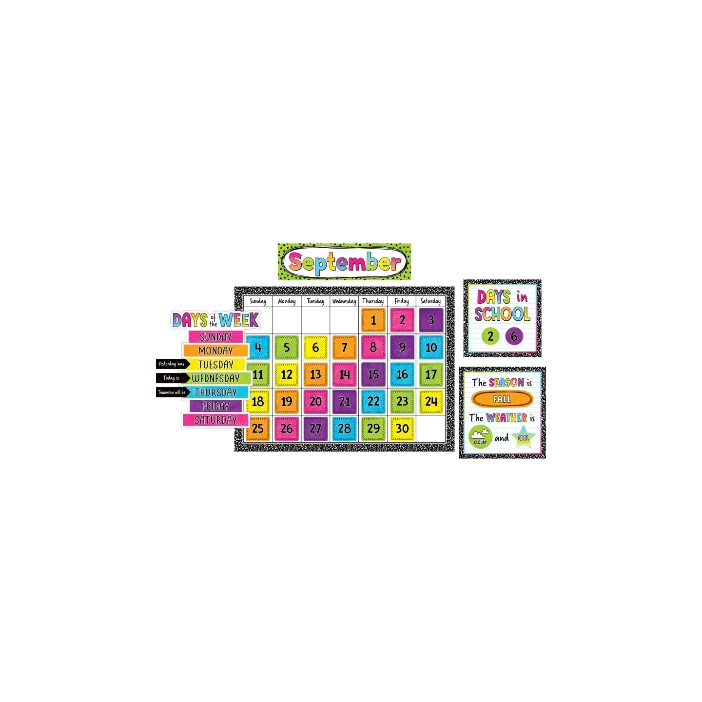 Teacher Created Resources® Brights 4Ever Calendar Bulletin Board Set
