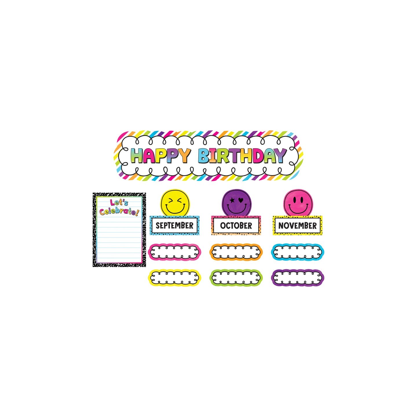Teacher Created Resources® Brights 4Ever Happy Birthday Mini Bulletin Board Set