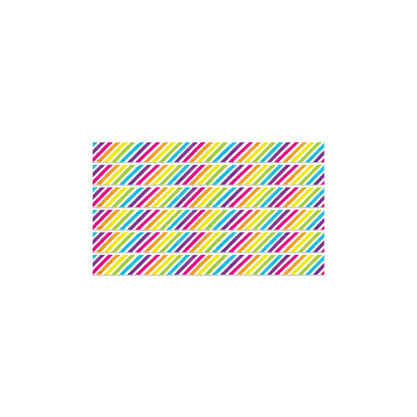 Teacher Created Resources® Brights 4Ever Stripes Straight Border Trim, 35 Feet Per Pack, 6 Packs