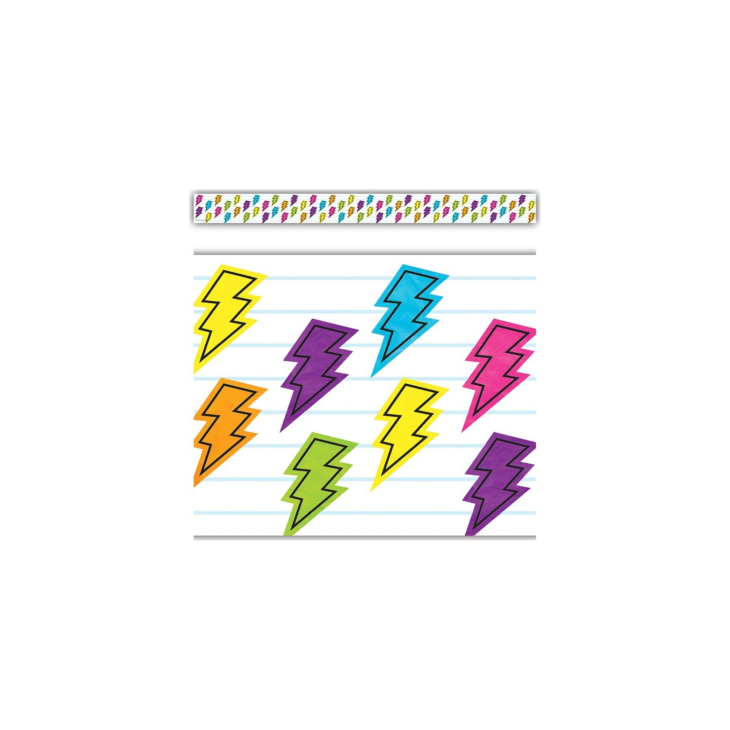 Teacher Created Resources® Brights 4Ever Lightning Bolts Straight Border Trim, 35 Feet