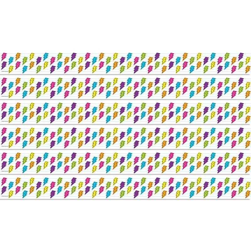 Teacher Created Resources® Brights 4Ever Lightning Bolts Straight Border Trim, 35 Feet Per Pack, 6 Packs