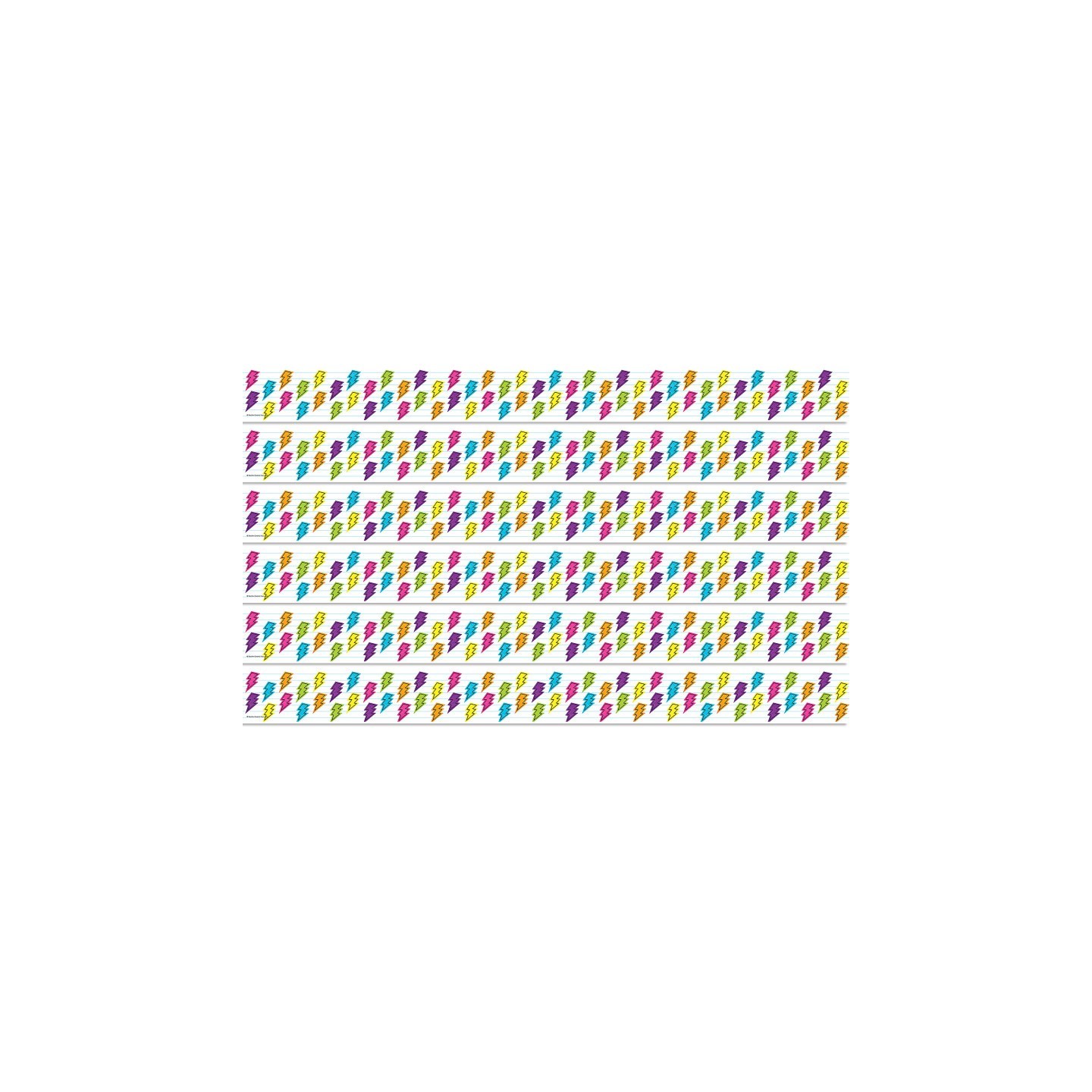 Teacher Created Resources® Brights 4Ever Lightning Bolts Straight Border Trim, 35 Feet Per Pack, 6 Packs