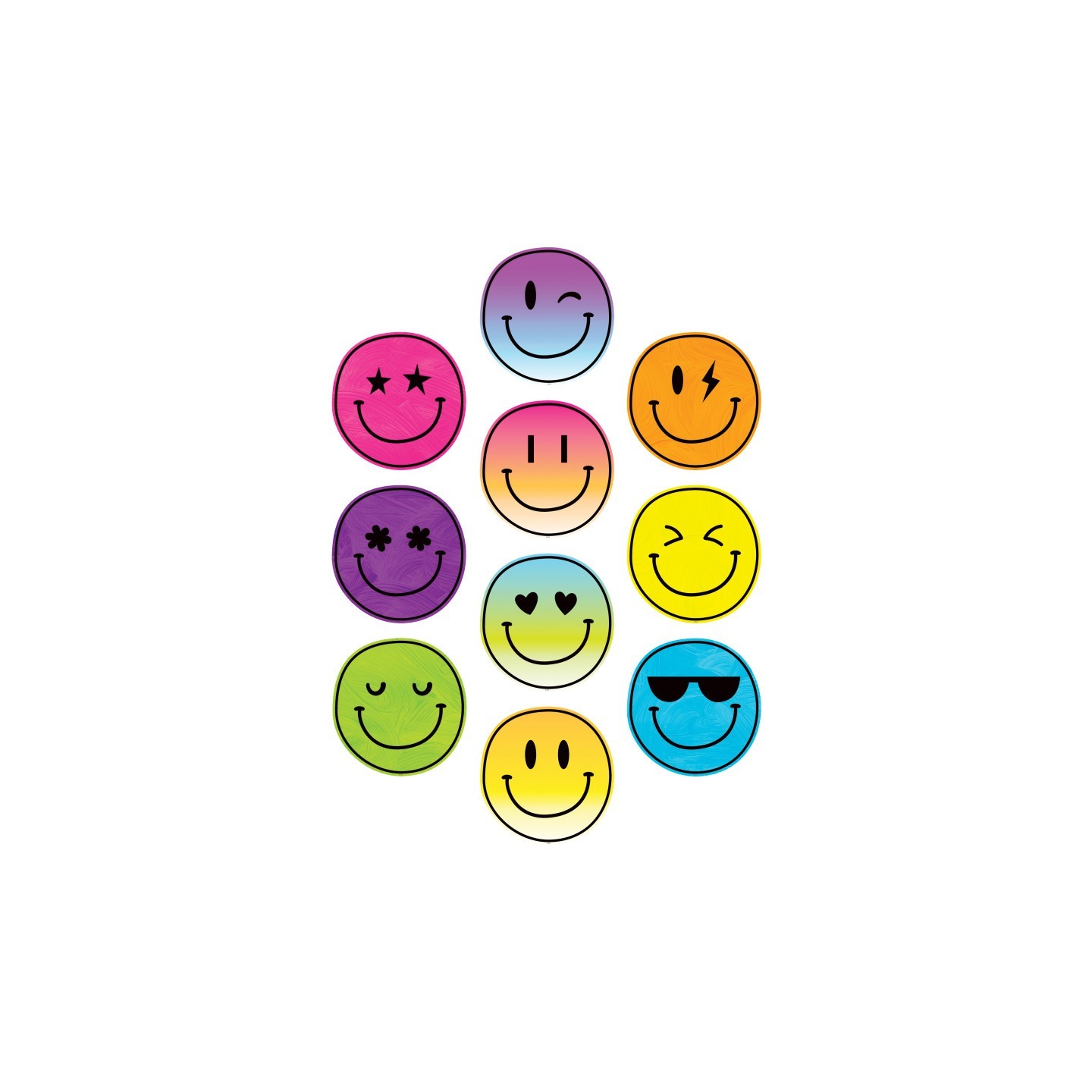 Teacher Created Resources® Brights 4Ever Smiley Faces Accents, 30 Per Pack, 3 Packs