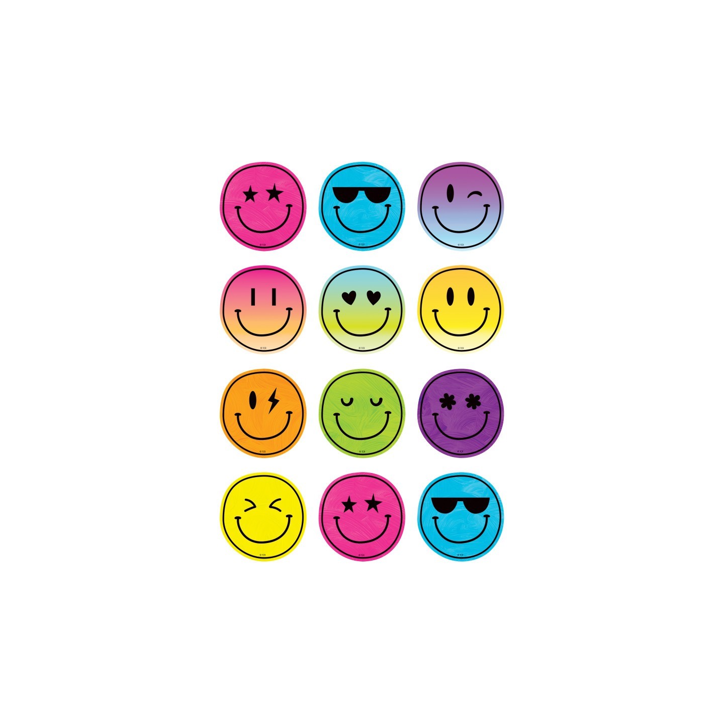 Teacher Created Resources® Brights 4Ever Smiley Faces Mini Accents, Pack of 36
