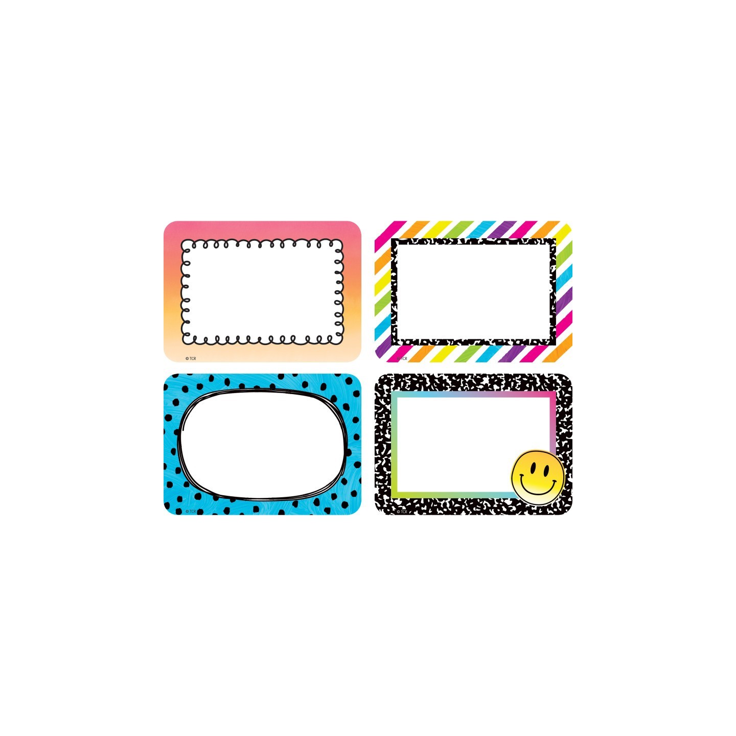 Teacher Created Resources® Brights 4Ever Name Tags / Labels - Multi-Pack, 36 Per Pack, 6 Packs