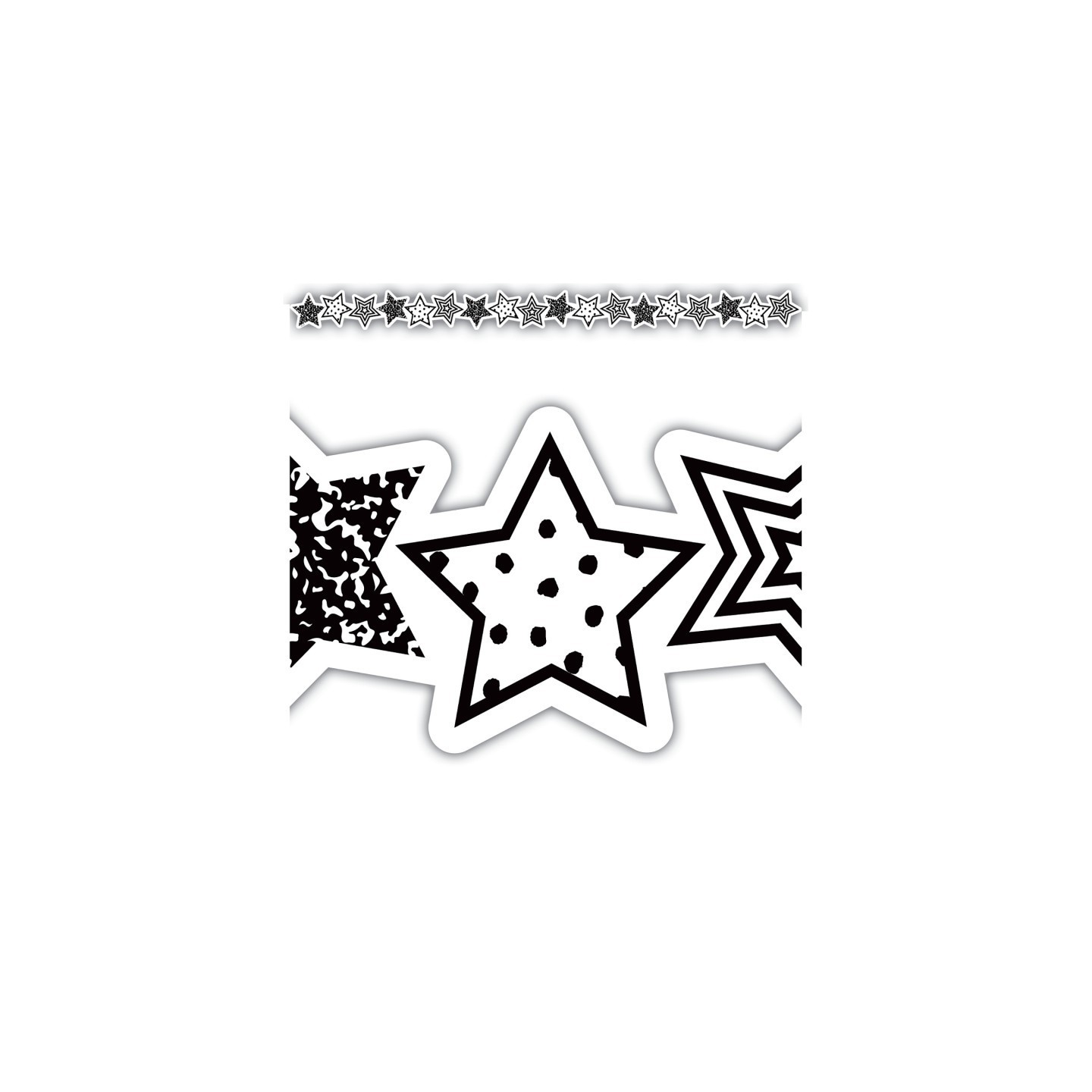 Teacher Created Resources® Black and White Stars Die-Cut Border Trim, 35 Feet
