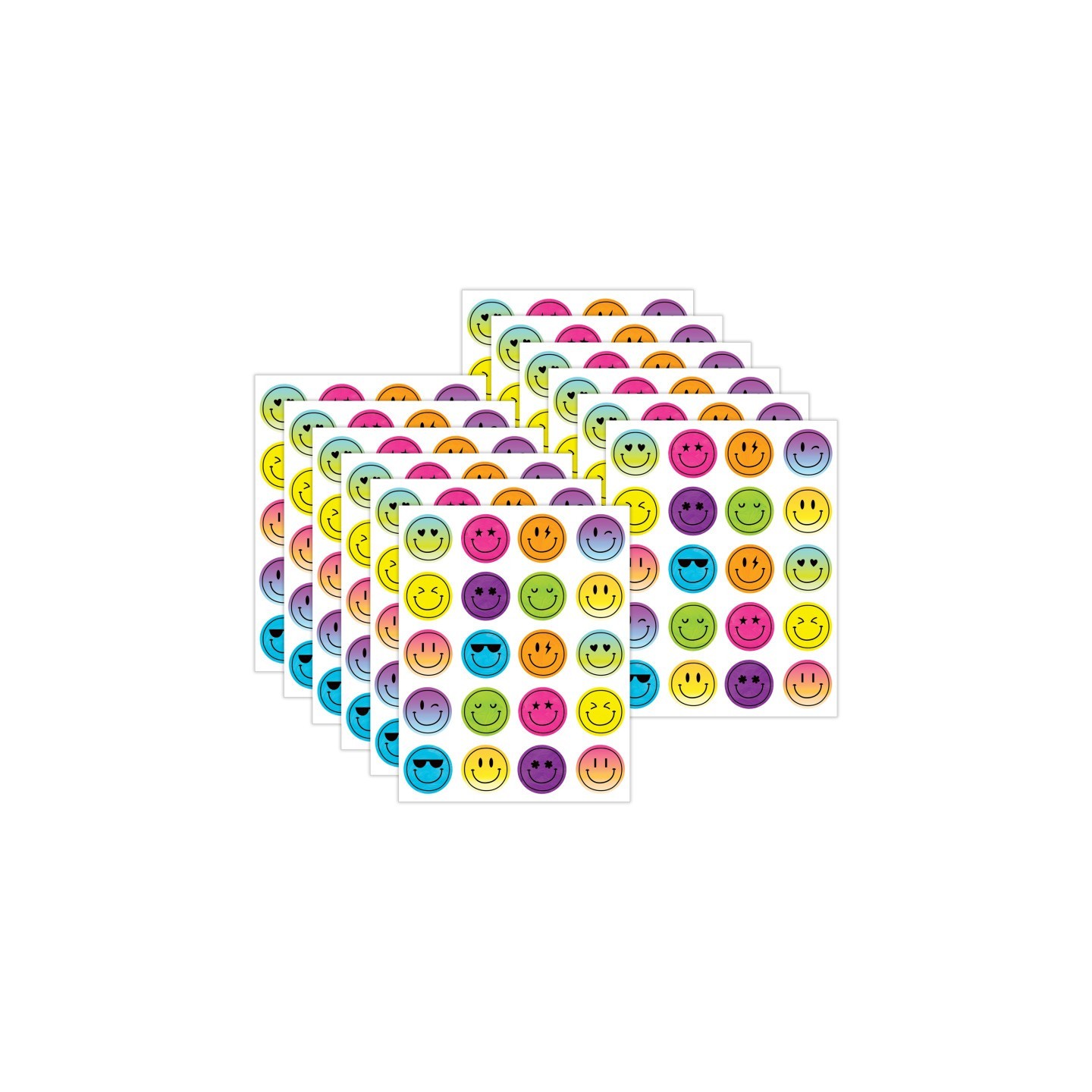 Teacher Created Resources® Brights 4Ever Smiley Faces Stickers, 120 Per Pack, 12 Packs