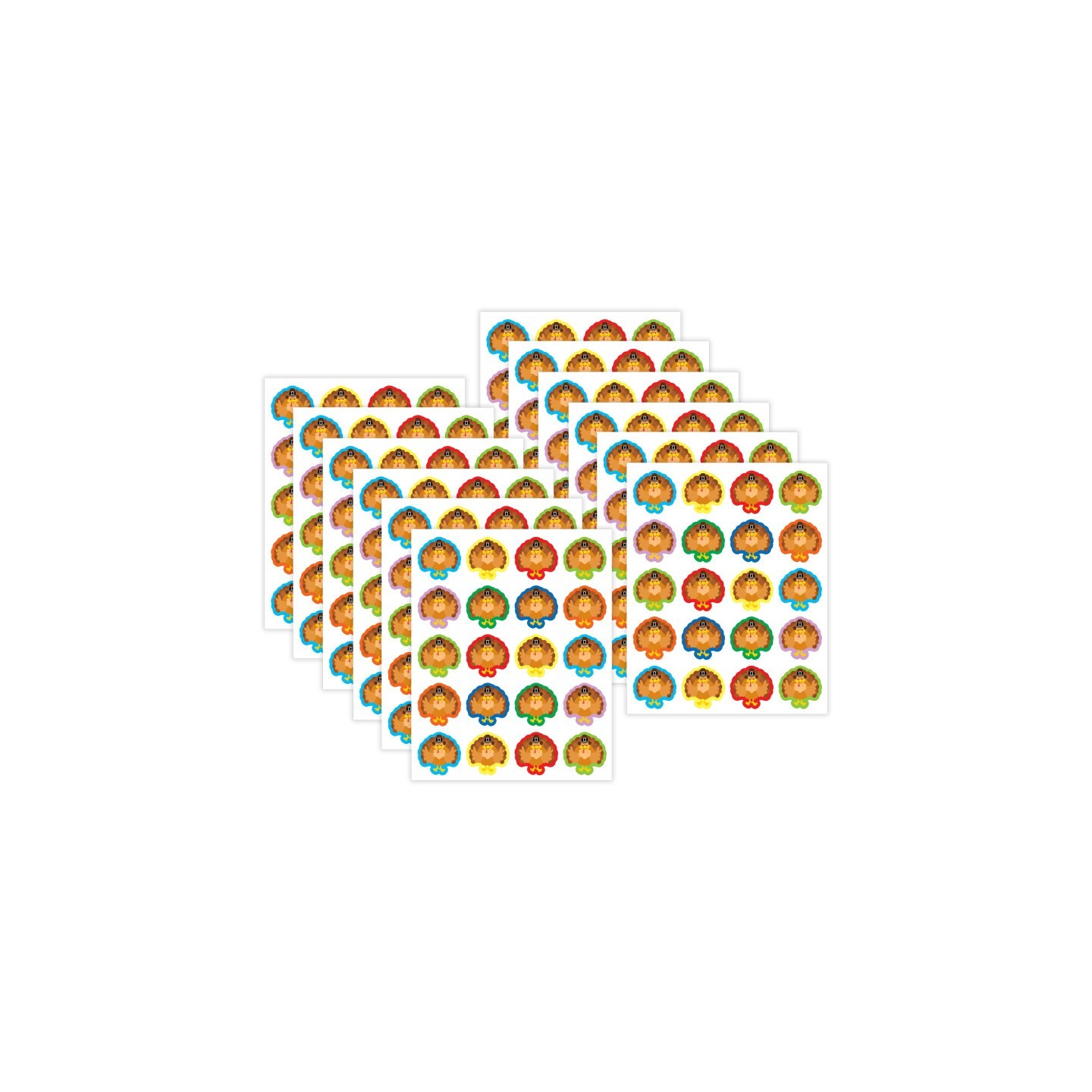 Teacher Created Resources® Turkeys Stickers, 72 Per Pack, 12 Packs