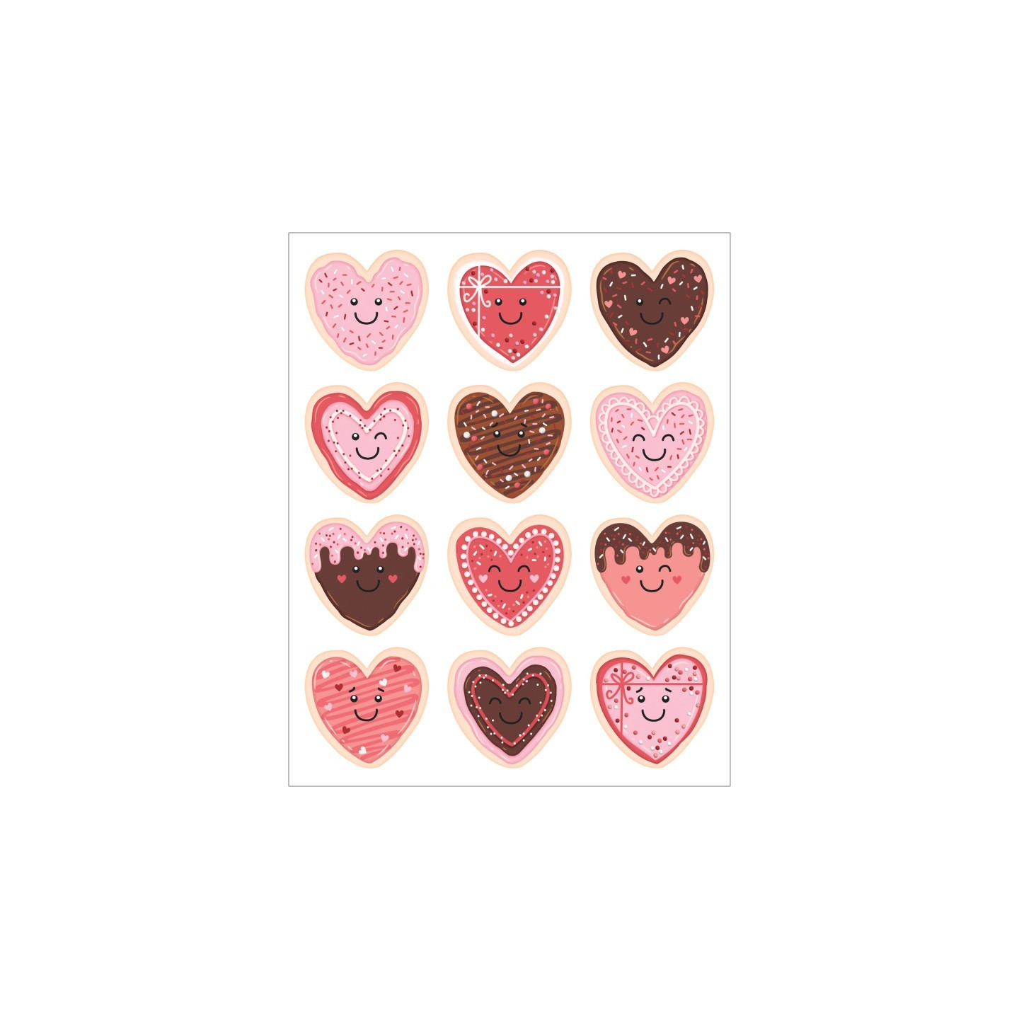 Teacher Created Resources® Frosted Heart Cookies Stickers, Pack of 72