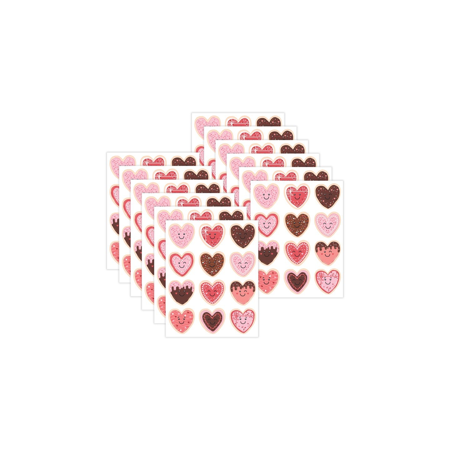 Teacher Created Resources® Frosted Heart Cookies Stickers, 72 Per Pack, 12 Packs