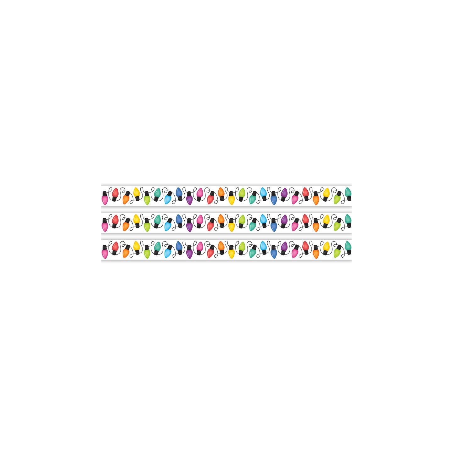 Teacher Created Resources® Colorful Holiday Lights Die-Cut Border Trim, 35 Feet Per Pack, 3 Packs