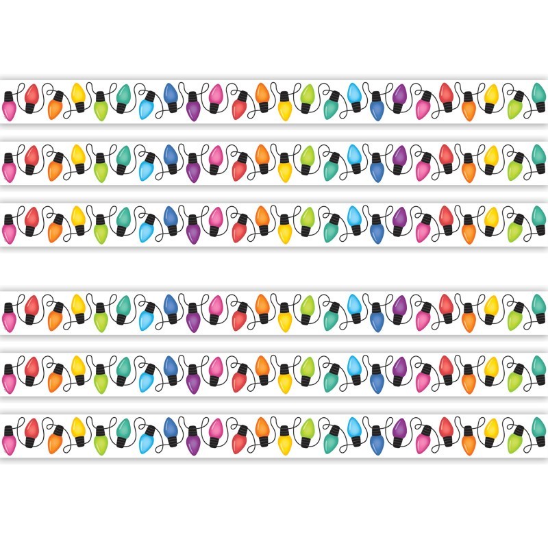 Teacher Created Resources® Colorful Holiday Lights Die-Cut Border Trim, 35 Feet Per Pack, 6 Packs