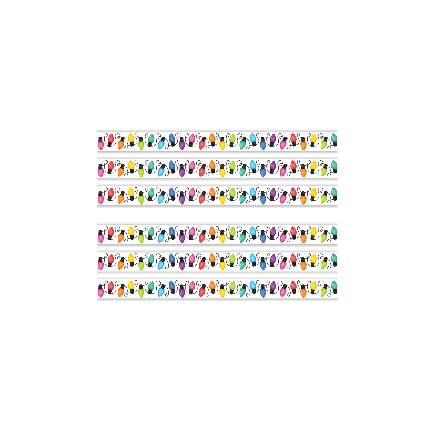 Teacher Created Resources® Colorful Holiday Lights Die-Cut Border Trim, 35 Feet Per Pack, 6 Packs